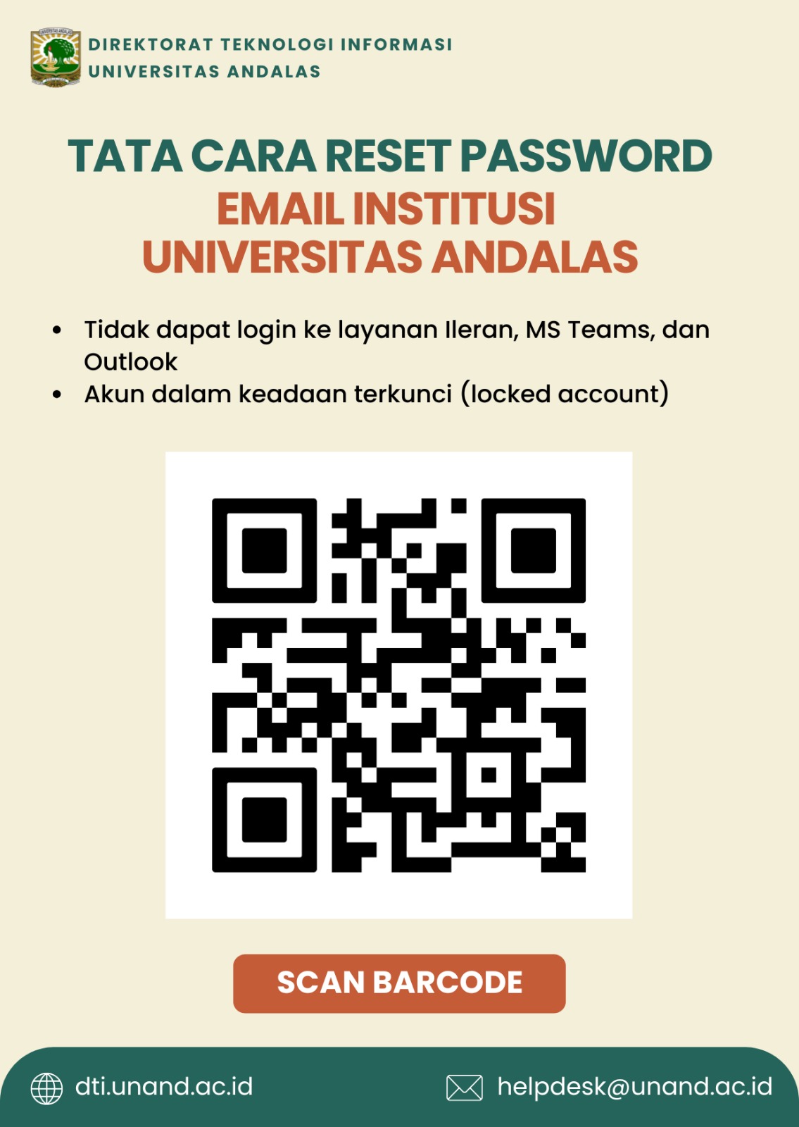 RESET EMAIL INSTITUSI